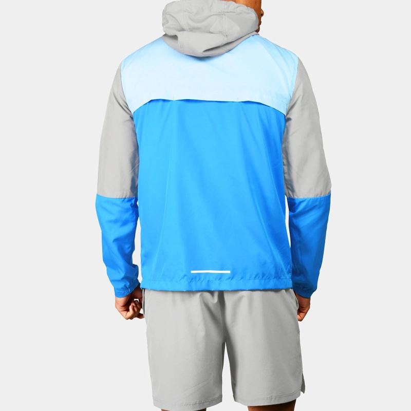 Custom Color Block Zip up Men Sports Windbreaker Jackets