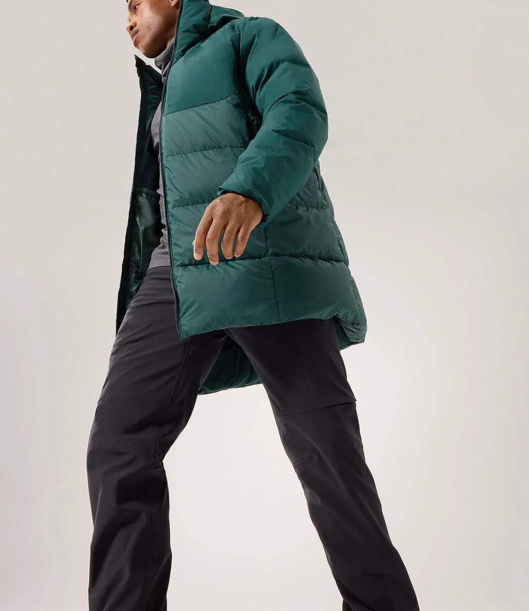 Manufacturer Custom Logo Men&prime;s Winter Puffer Long Coat Windproof Waterproof Down Jacket