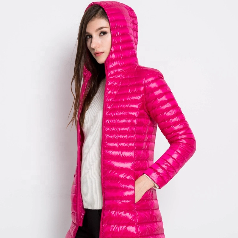 Women Winter Jackte MD-Long Style Quilted Jacket Plus Size Hooded Light Weight Down Jacket Wholesale Protective Against Cold in Winter