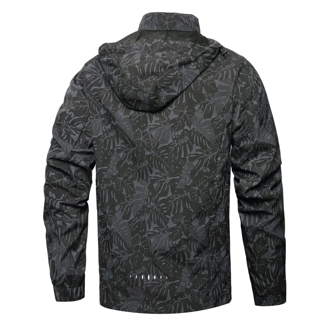 Asiapo China Factory Men&prime;s Black All Over Printing Outfit Climbing Cycling Hiking Windbreaker Jacket