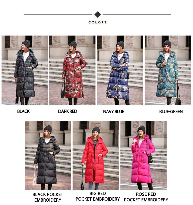 Manufacturer Supply Winter Chinese Style Camouflage Retro Buckle Thickened Plus Size Long Women&prime;s Down Coats