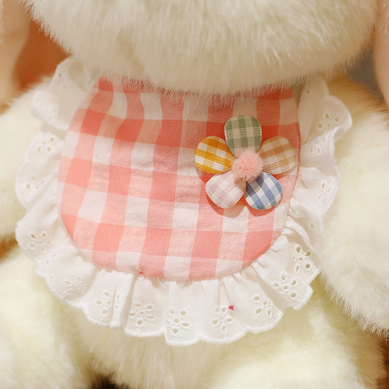 Bow Bunny Customized Stuffed Animal Plush Toy Bib Rabbit Easter Gift