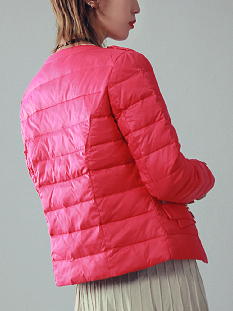 Welcome Customize New Lightweight Down Jacket Women&prime; S Short Red Color-Duck Down Jacket 2024 New Style Factory Supplier