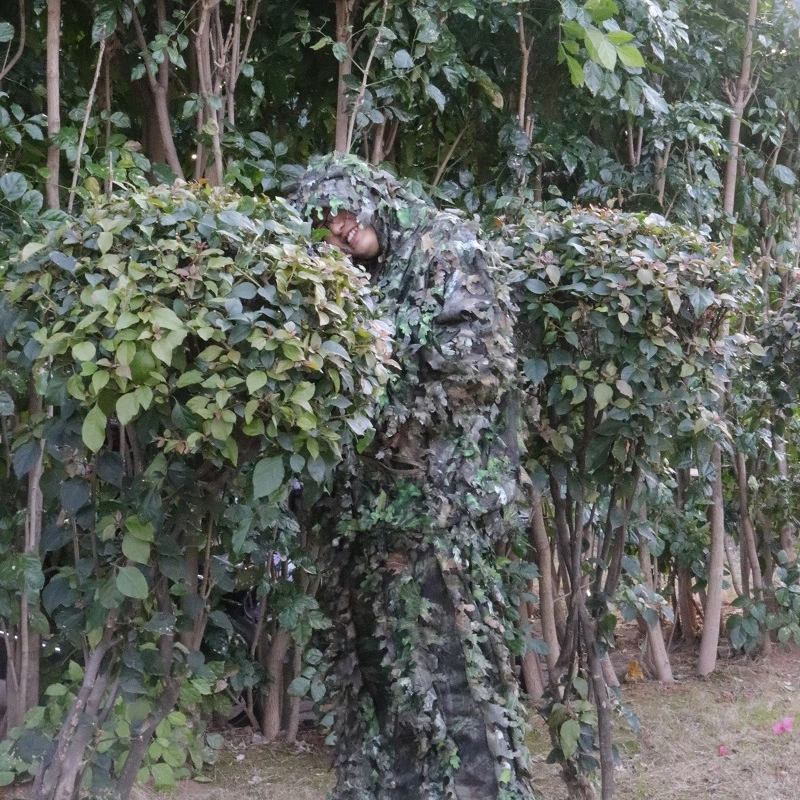 Ghillie Suit 3D Leafy Camo Hunting Suit, Hooded Men&prime; S Outdoor Hunting Clothing