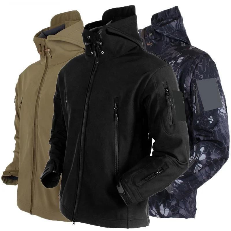 Waterproof Jacket 3 Layers Bonded Fleece Lined Shark Skin Jacket Softshell