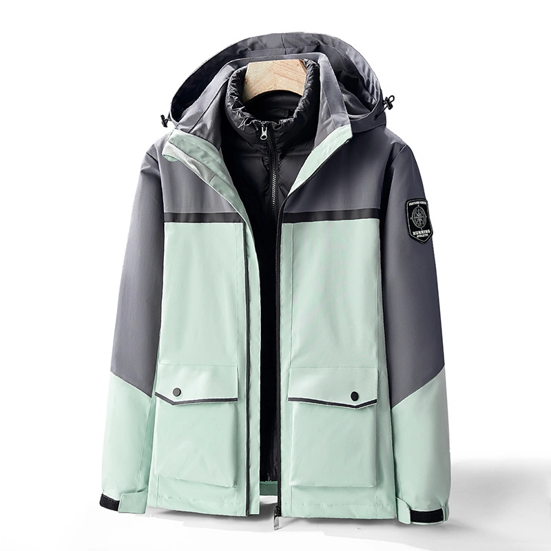 Custom Men&prime;s and Women&prime;s 3 in 1 Detachable Two-Piece Ski Suit Windproof and Waterproof Jacket