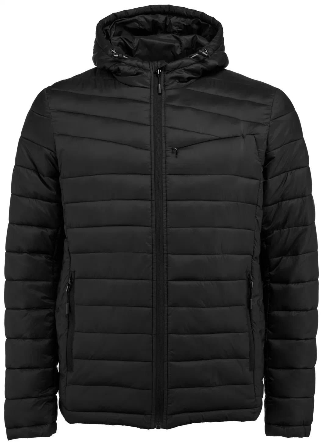 Men&prime;s Padded Winter Jackets with Removable Hood and Dual Side Zipper