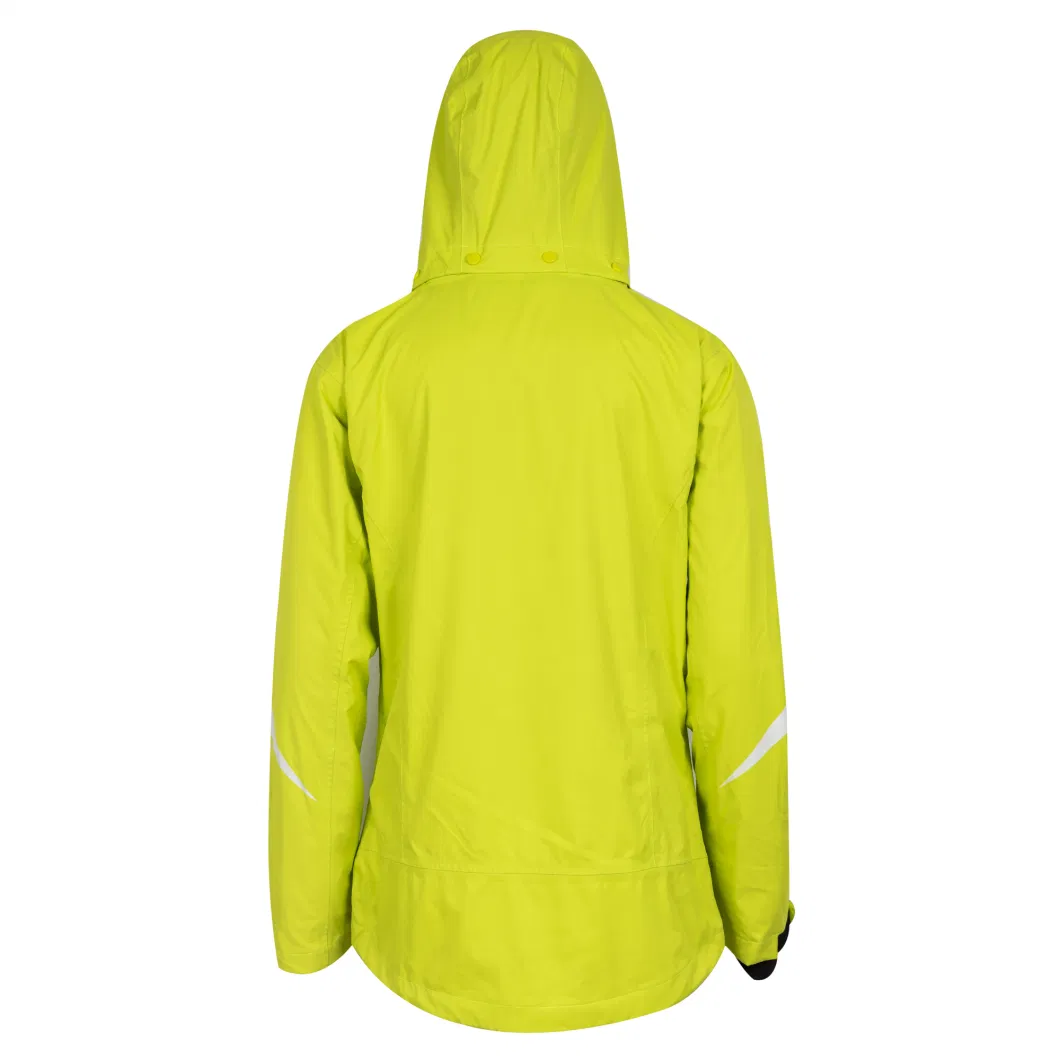 OEM Women&prime;s Custom Yellow Performance Rainwear Windbreaker with Hood