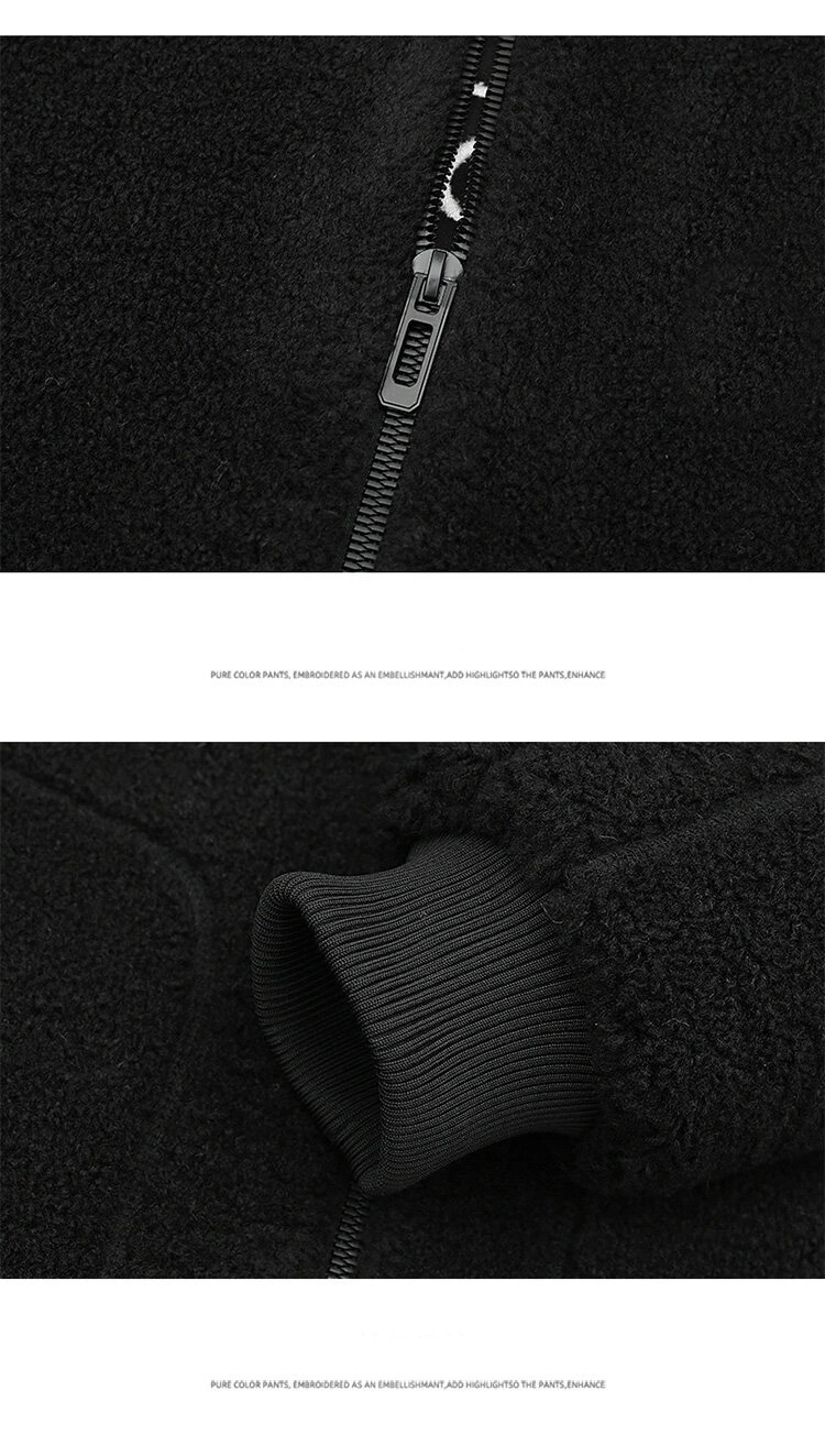 New Grain Velvet Jacket Men&prime;s New Trendy Brand Thickened Fleece Lamb Wool Cotton Jacket