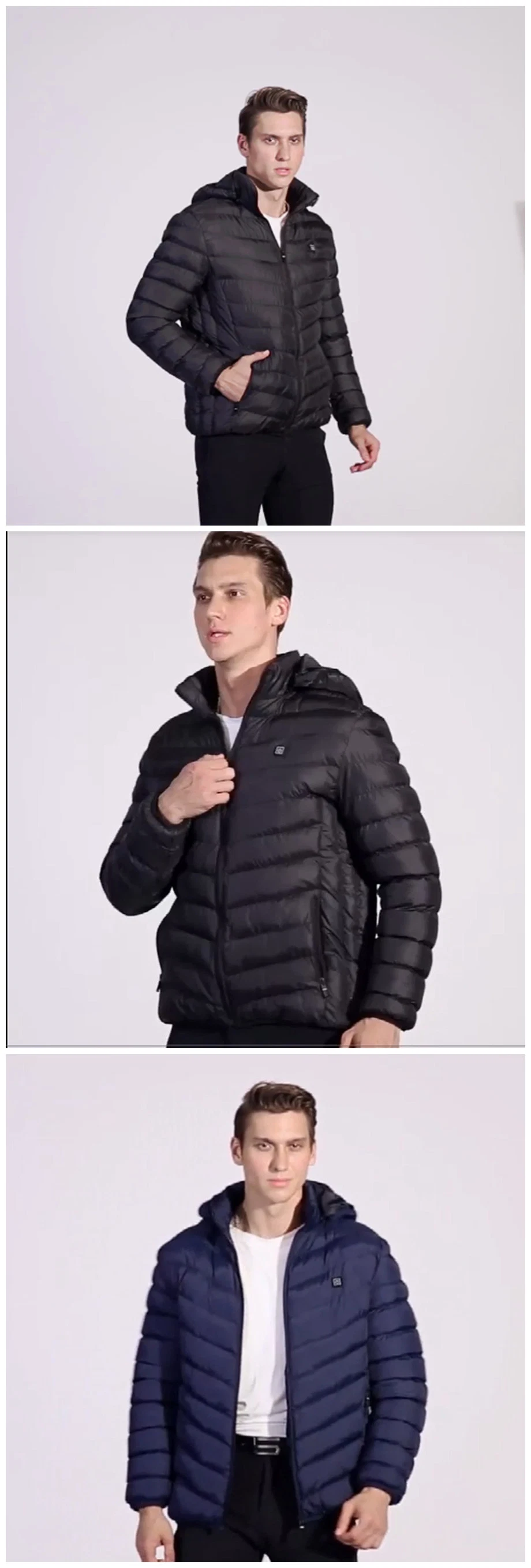 New Winter Multiple Intelligent Heating Coat Lightweight USB Down Jacket From Manufacturer