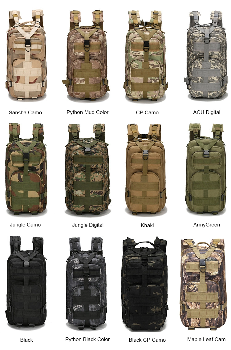 Manufacturer Supplier Hunting Waterproof Utility Bag Multi-Function Camouflage Tactical Backpack 30L