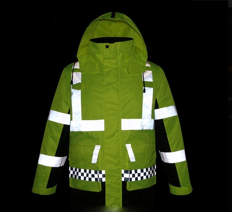 China Supplier Custom Reflective Suit Road Traffic Safety Fluorescent Waterproof Running Jacket for Men