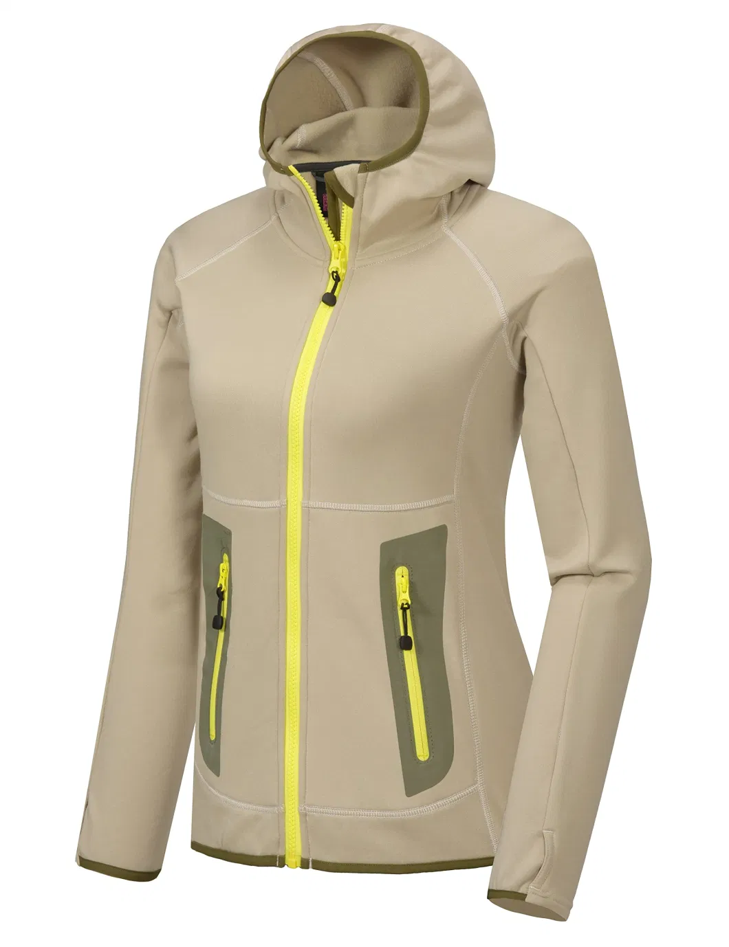 Asiapo China Factory Women&prime;s Softshell Outdoor Sports Jackets with Thumb Holes and Fleece Lined