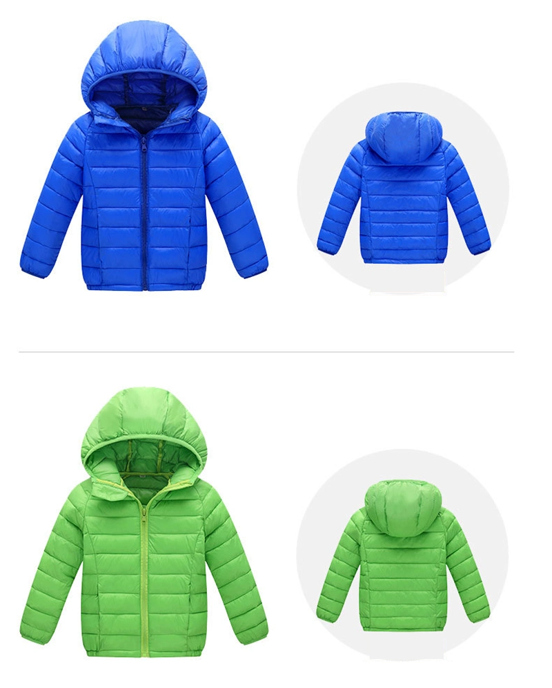 Custom Wholesale Cheap Polyester Nylon Outdoor Light Weight Men Women Padded Down Puffer Winter Fashion Plain Baby Kids Children Coat Jacket with Logo Design