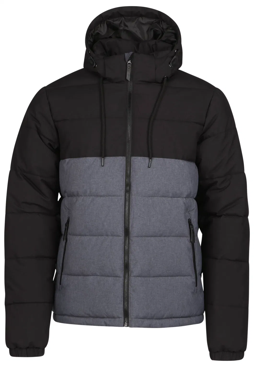 Men&prime;s Padded Winter Jackets with Removable Hood and Dual Side Zipper