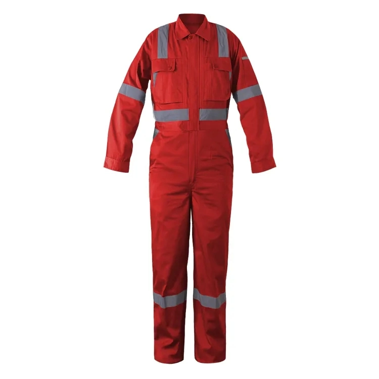 Customized Logo High Visibility Reflective Cotton Men Working Factory Coveralls Overall Workwear Work Clothes