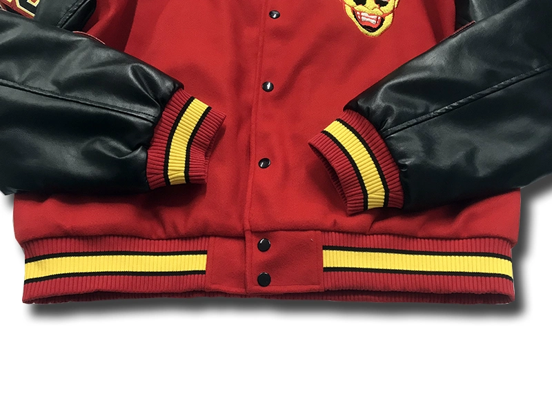 Cool Style Leather Sleeves Baseball Jacket Custom Coat Embroidery Logo