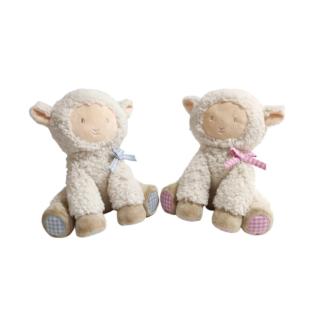 Lamb Adorable Sitting Animal Plush Soft Stuffed Custom Gift Toy with Bow