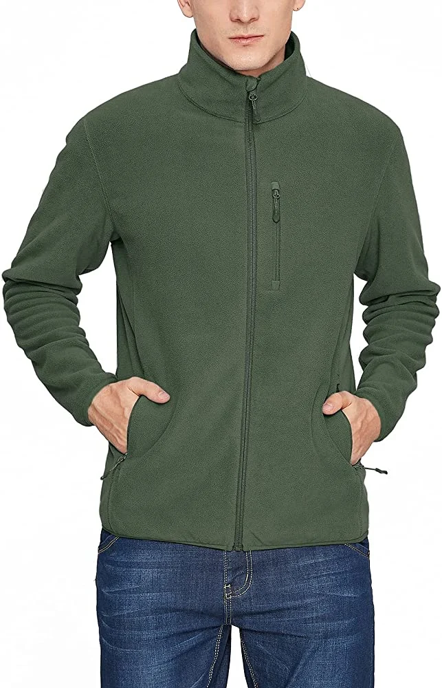 Men Winter High Quality Winter Polar Soft Fleece Sport Fashion Jacket with 3 Zipper Pockets