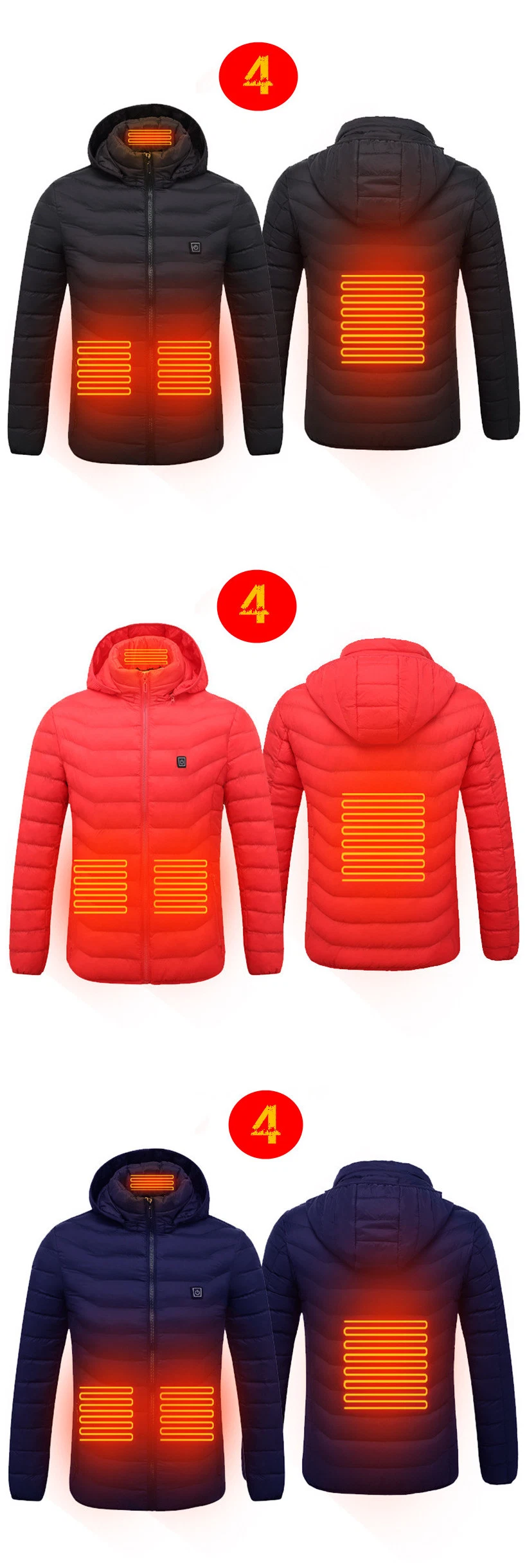 New Winter Multiple Intelligent Heating Coat Lightweight USB Down Jacket From Manufacturer