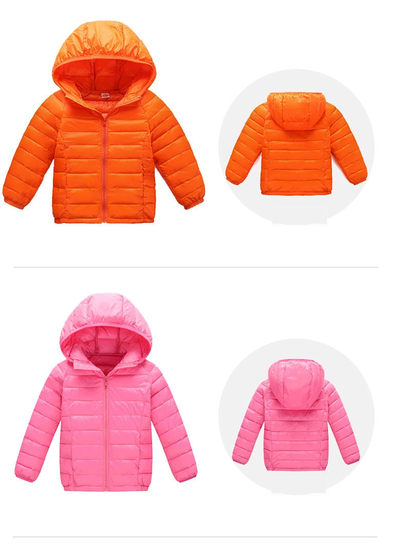 Custom Wholesale Cheap Polyester Nylon Outdoor Light Weight Men Women Padded Down Puffer Winter Fashion Plain Baby Kids Children Coat Jacket with Logo Design