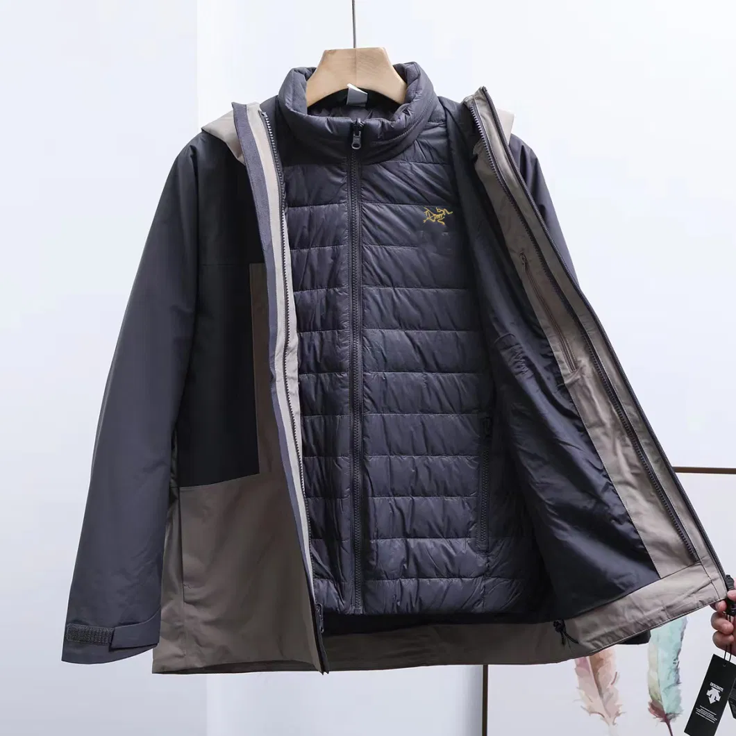 Wholesale Replica Luxury Designer Brand 3-in-1 Winter Windbreaker Waterproof Unisex Interchange Jacket