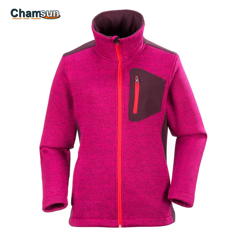 Wholesale Fleece Knitted Softshell Jacket for Female