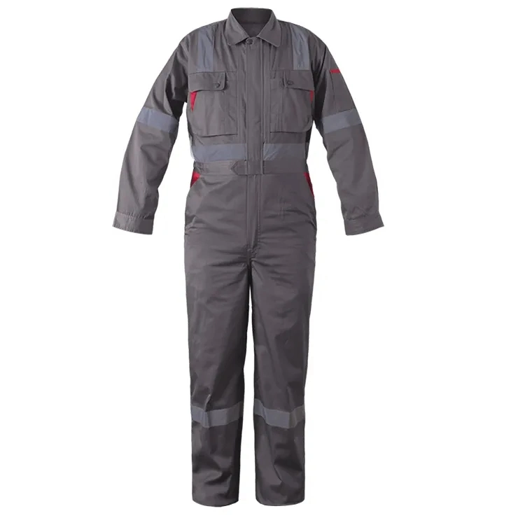 Customized Logo High Visibility Reflective Cotton Men Working Factory Coveralls Overall Workwear Work Clothes