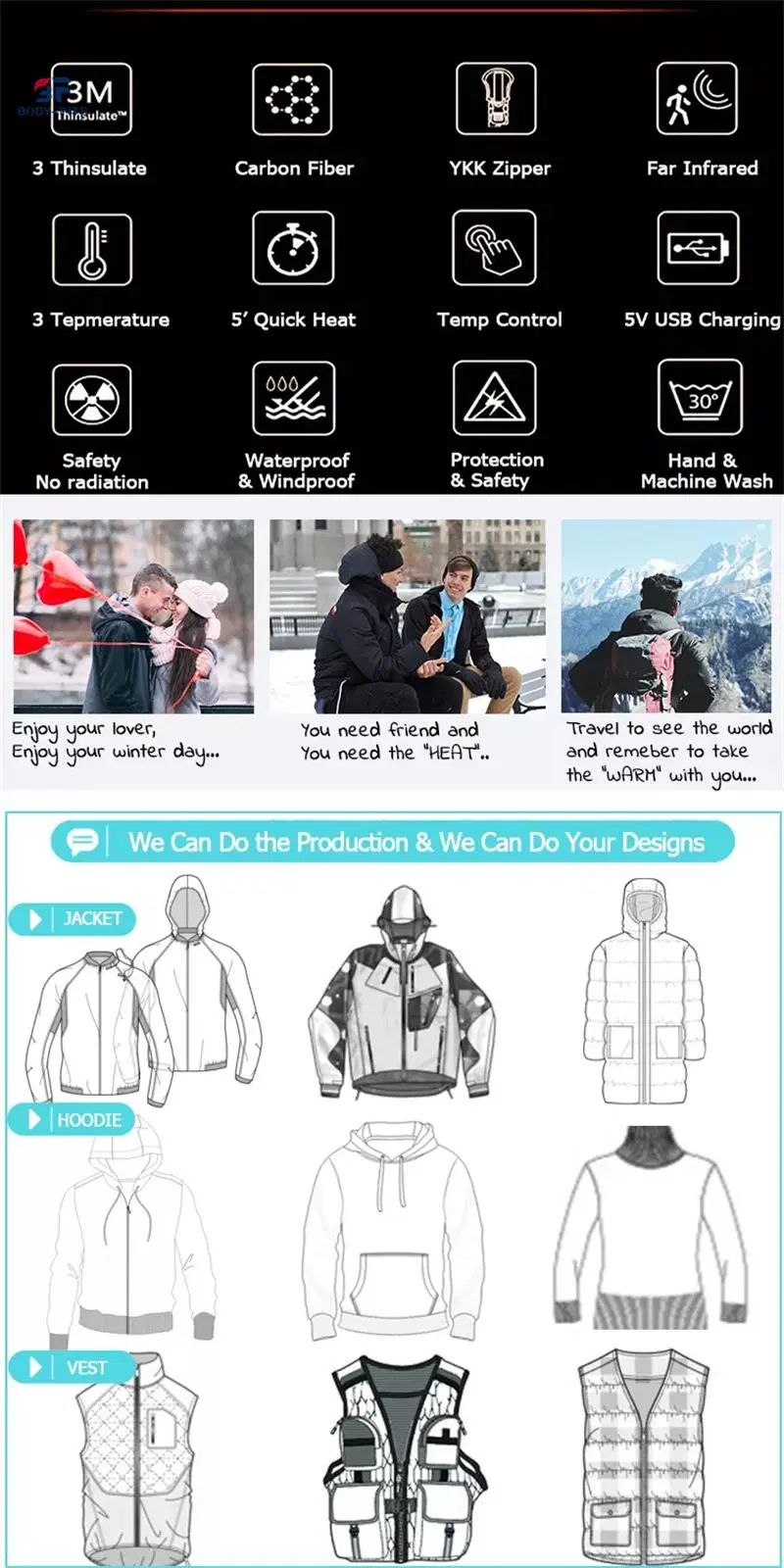 Customized All Over Mountain Design Thick Bubble Coat for Men Streetwear Winter Bandana Men Puffer Jacket Manufacturer