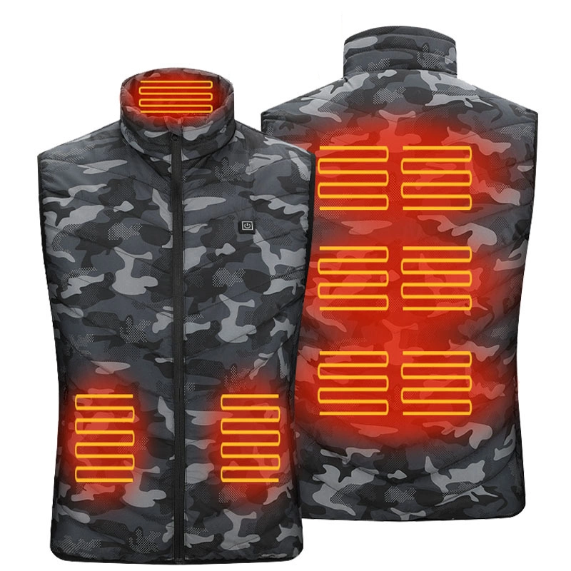 Heated Vest Jacket USB Men Winter Heated Sleeveless Jacket Outdoor Fishing Hunting Vest