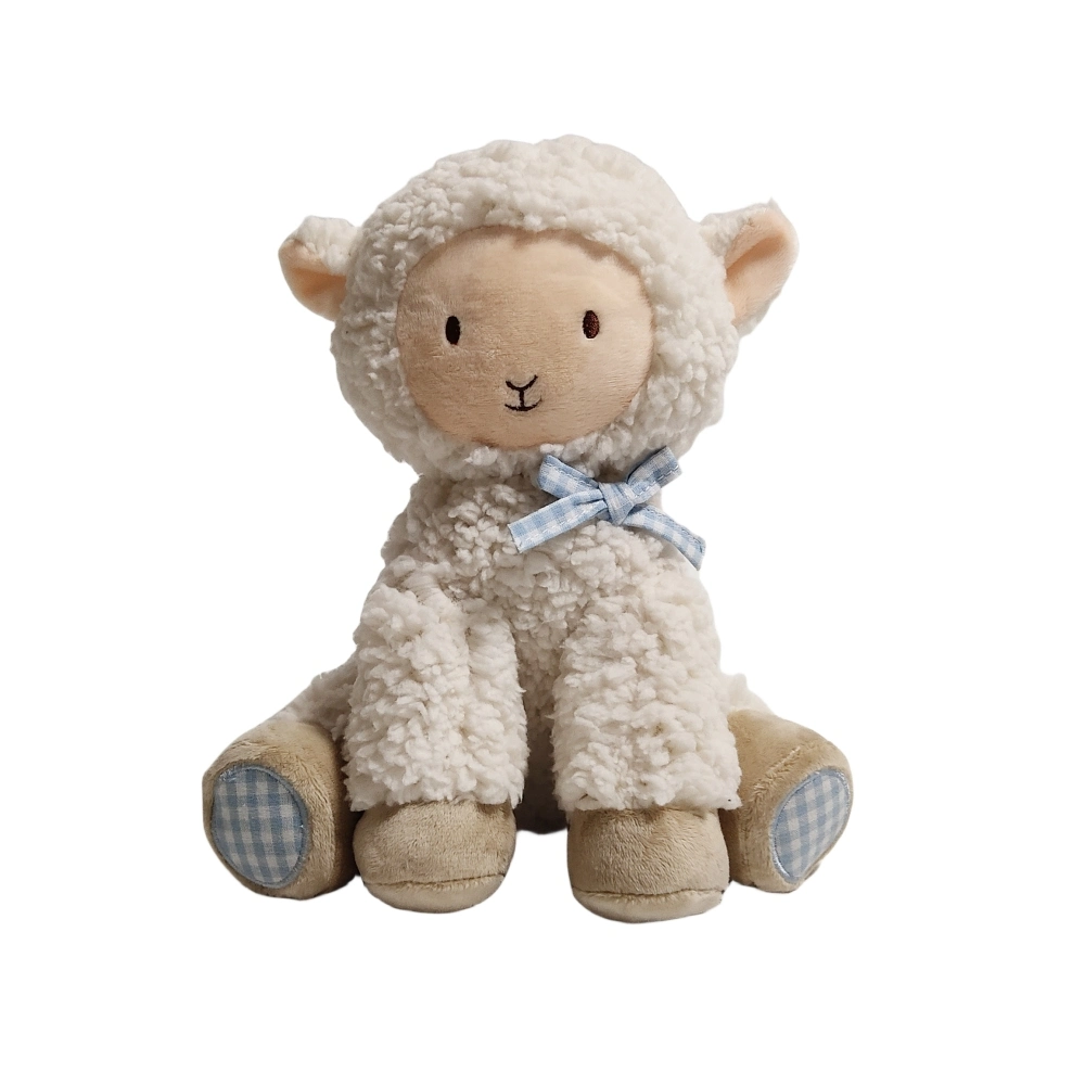 Lamb Adorable Sitting Animal Plush Soft Stuffed Custom Gift Toy with Bow