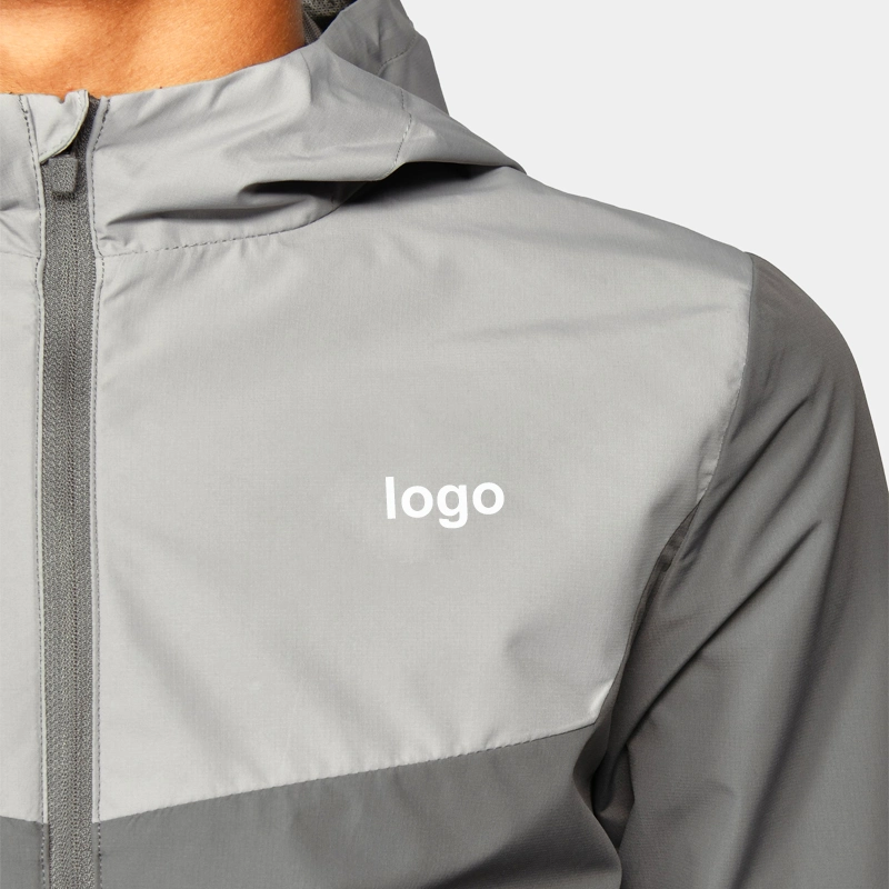 100%Polyester Color Block Zip up Junior Gym Windbreaker Jackets