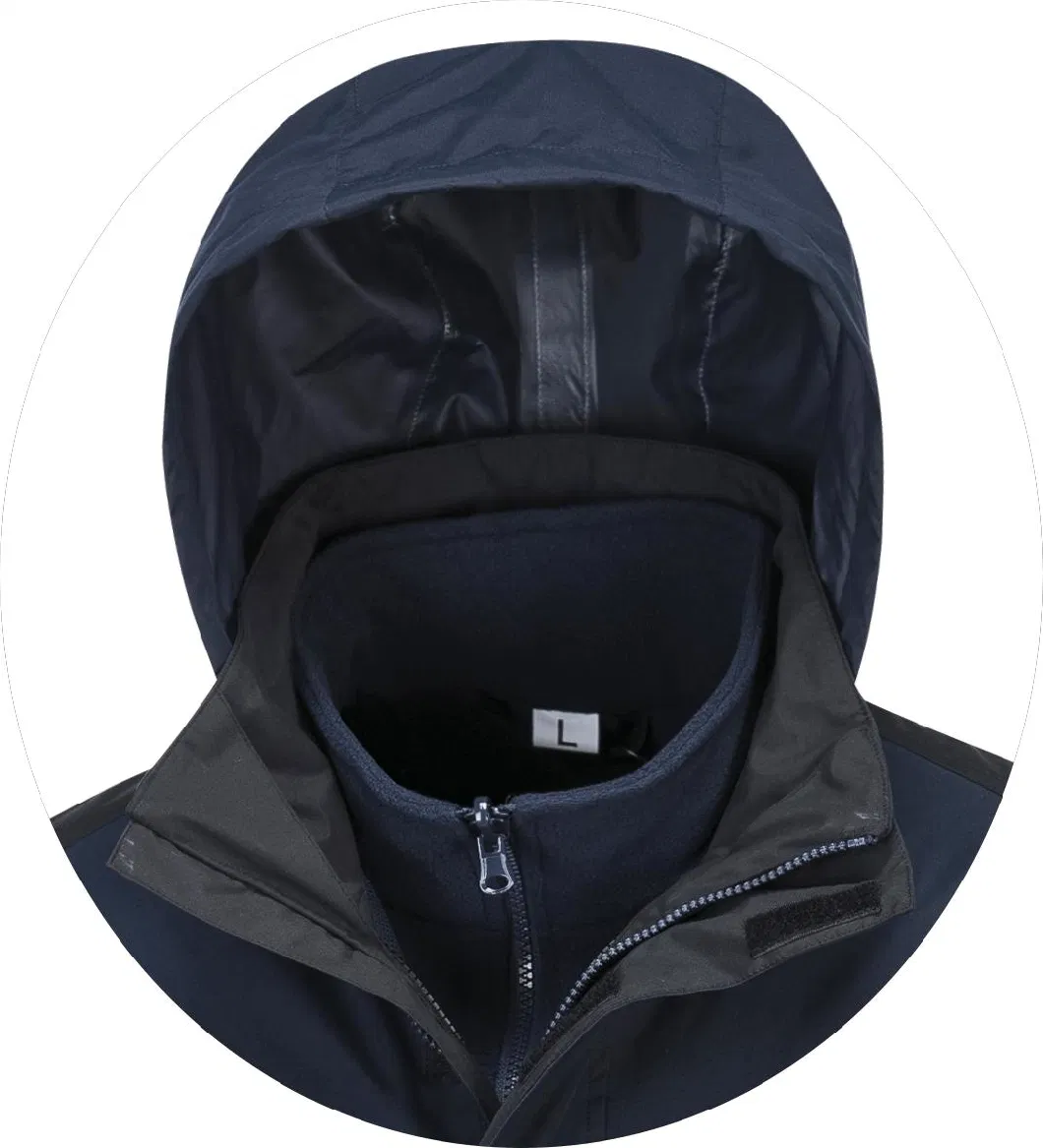 OEM Polyester Full Zipper Jacket Winter Mens 3 in 1 Water Repellent Hiking Jacket