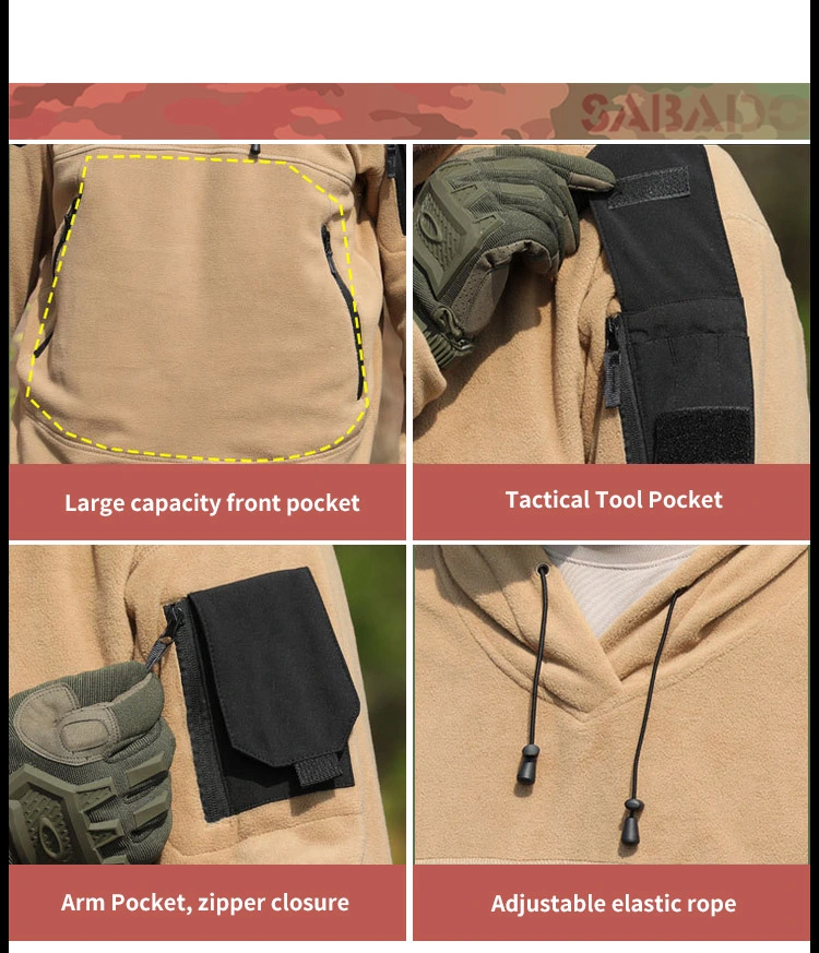 Sabado Mens Winter Fleece Jacket Tactical Thermal Warm Coats Safari Jacket