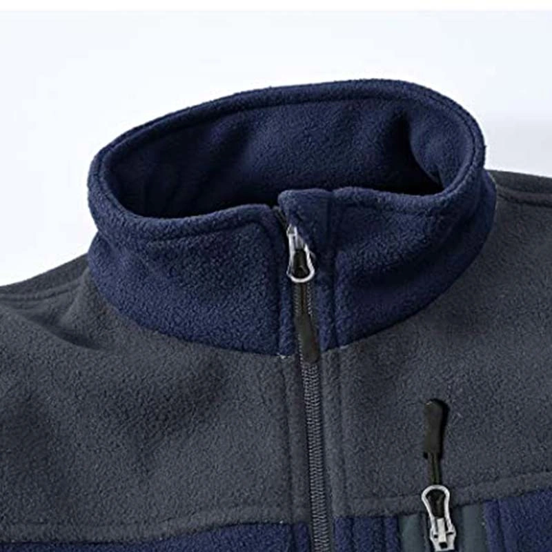 Manufacturer China Men&prime;s Full-Zip Fleece Jacket Soft Polar Winter Outdoor Coat with Pockets