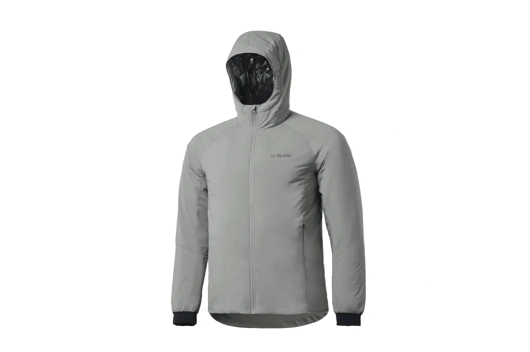 Men Outdoor Clothing Coat Waterproof Polyester Lining Winter Warm Sports Wear Down Padding Jacket with Hood