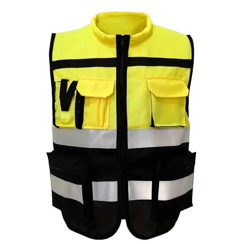High Visibility 100% Polyester Reflective Safety Vest Construction Clothing for Workwear