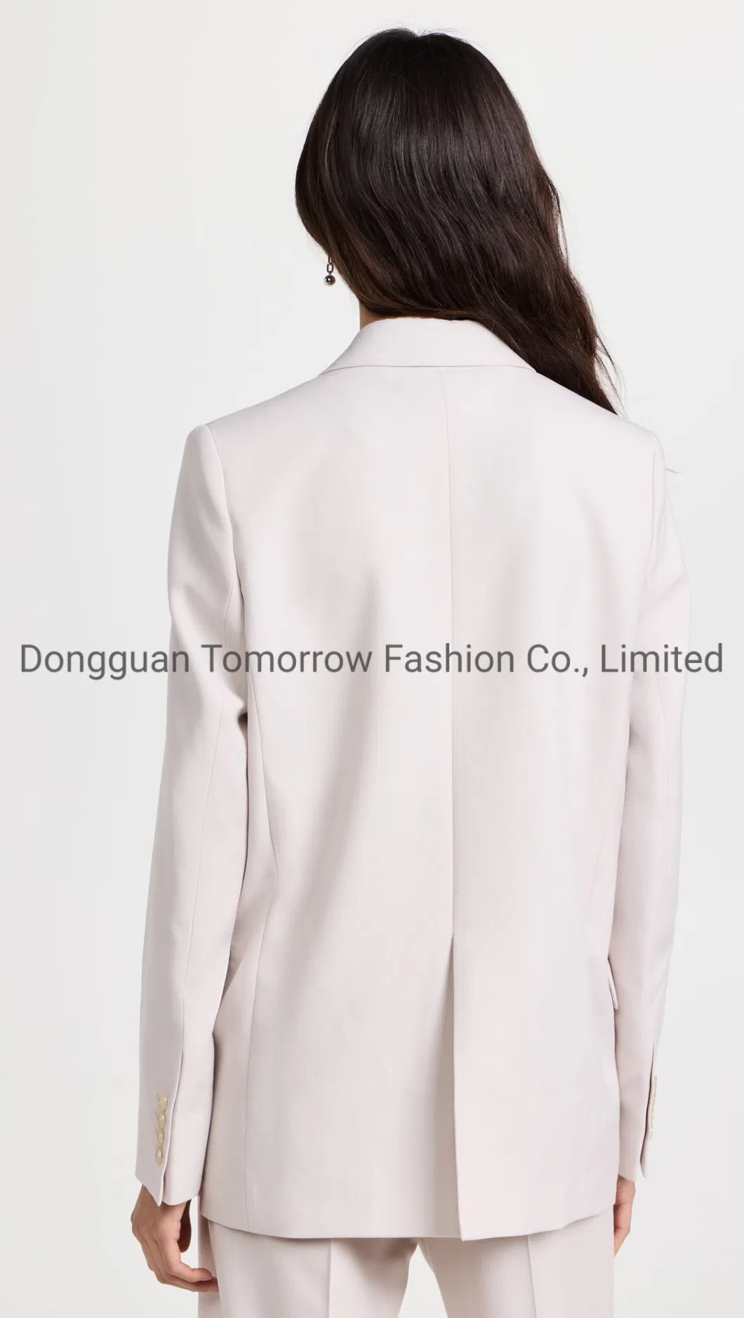 OEM Supplier Elegant Wholesale Fashion Manufacturer Private Label Flap Front Pockets Long Sleeves Women Jacket with Button Cuffs