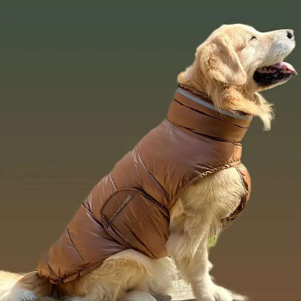 Wholesale Outdoor Waterproof Winter Pet Clothing Apparel Fawn Warm Jacket Coat Small and Big Dog Clothes