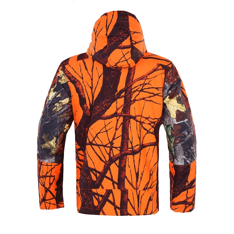 Winter Orange Camouflage Insulated Hunting Jacket