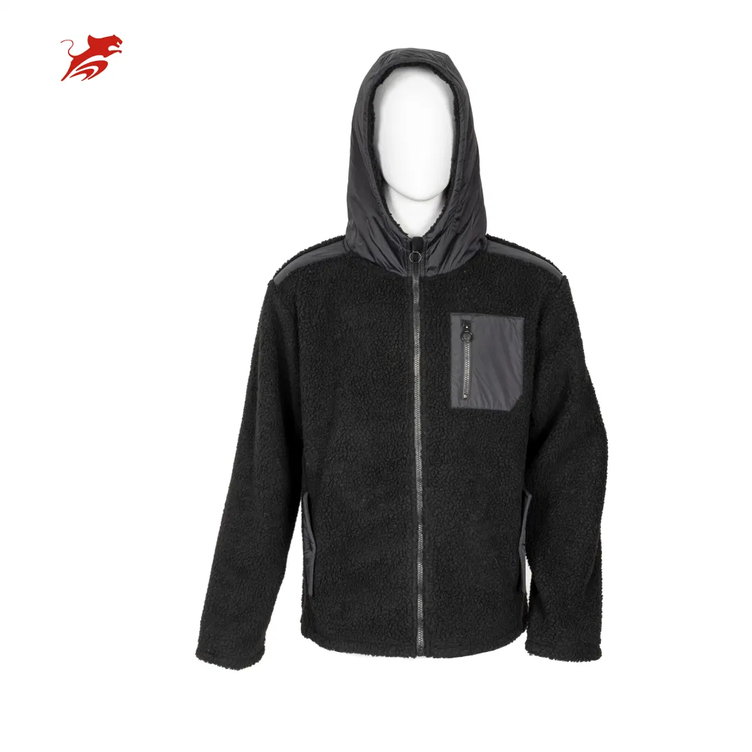 Asiapo China Factory Men&prime;s Manufacturer Winter Hooded Sherpa Fleece Jacket