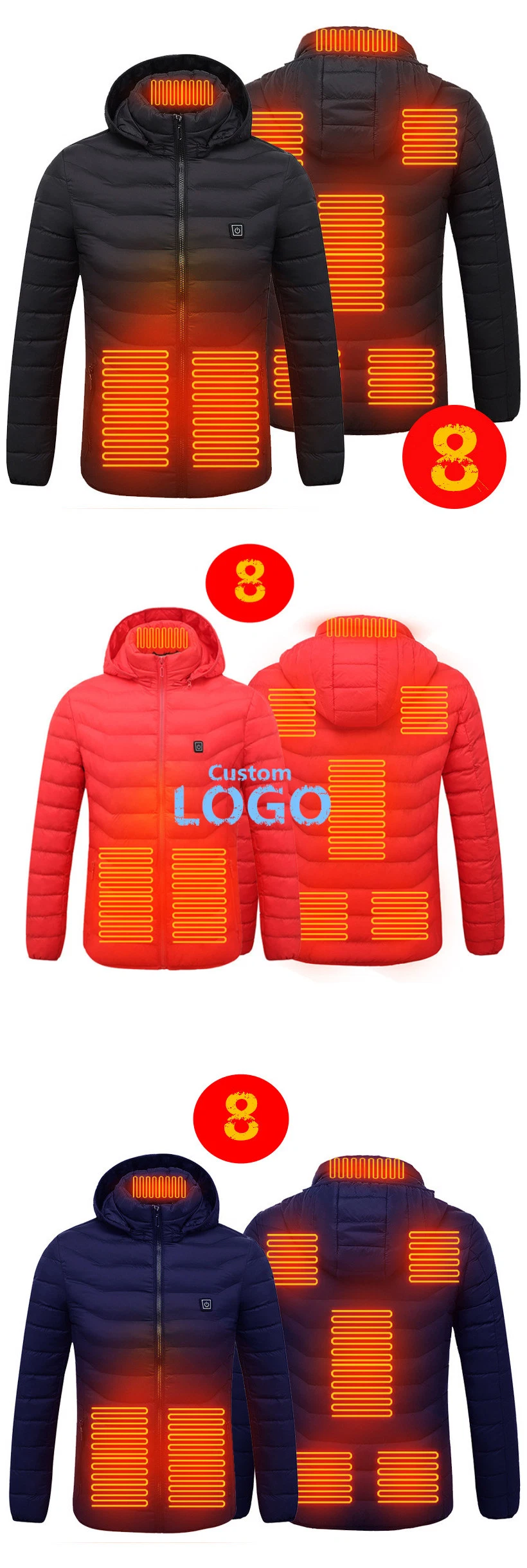 New Winter Multiple Intelligent Heating Coat Lightweight USB Down Jacket From Manufacturer