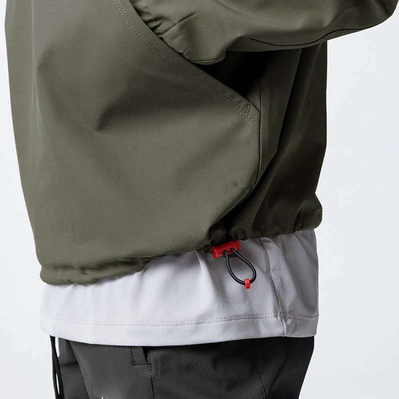 Top Quality Men Light Weight Breathable Half Zip Pocket Jacket Custom Gym Windproof Waterproof Windbreaker Hoodie