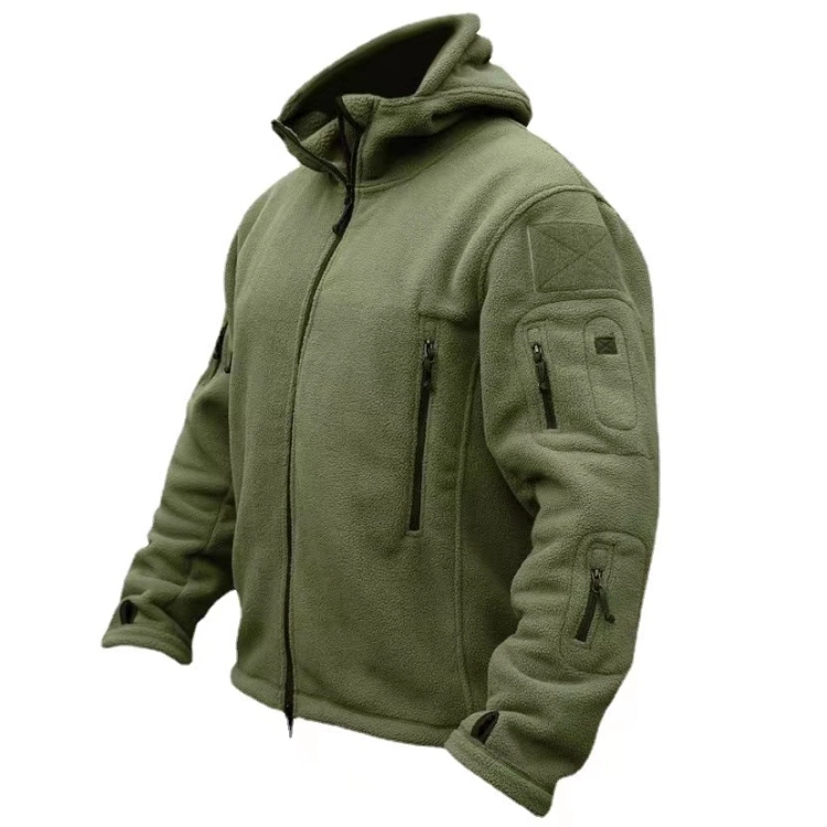Jinteng Customize Military Style Winter Outdoor Sportswear Men Polar Fleece Thermal Hiking Hoodie Combat Tactical Jacket Coat