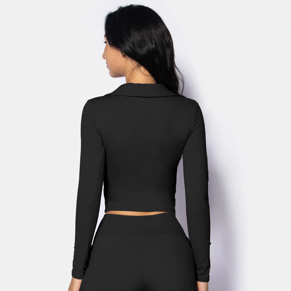 Manufacturer Women High Quality Long Sleeve Gym Tops Yoga Fitness Clothing