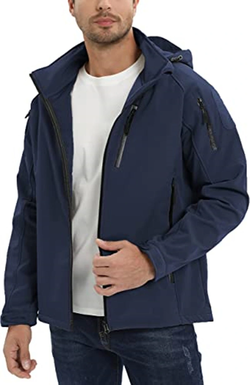 Mens Outdoor Tactical Fleece Jacket Softshell Hooded Jacket Warm Hiking Winter Coat