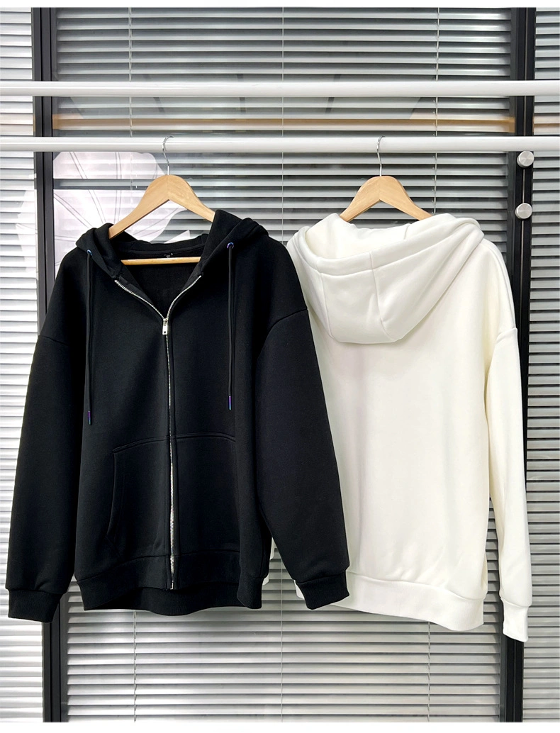 Wholesale Blank Clothing Manufacturers Custom Black Mens Zip up Waterproof Windbreaker Hoodie Zipper Jacket Coat with Zipper