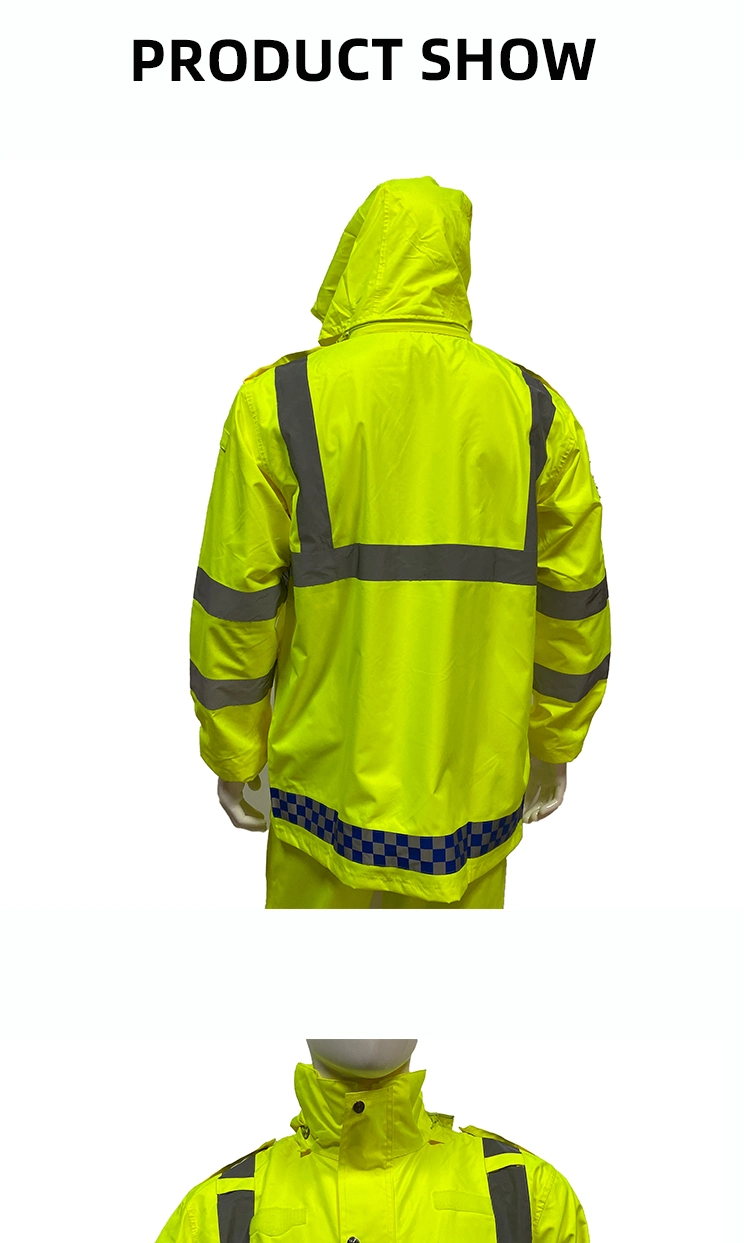 Parka Reflective Padding Keep Warm Coat Jacket Safety Workwear Raincoat