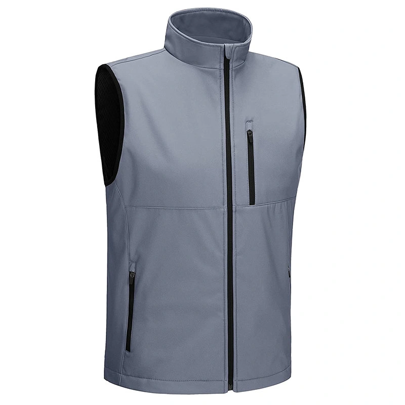 Men&prime; S Softshell Vest Waterproof Sleeveless Jacket with Multiple Pockets