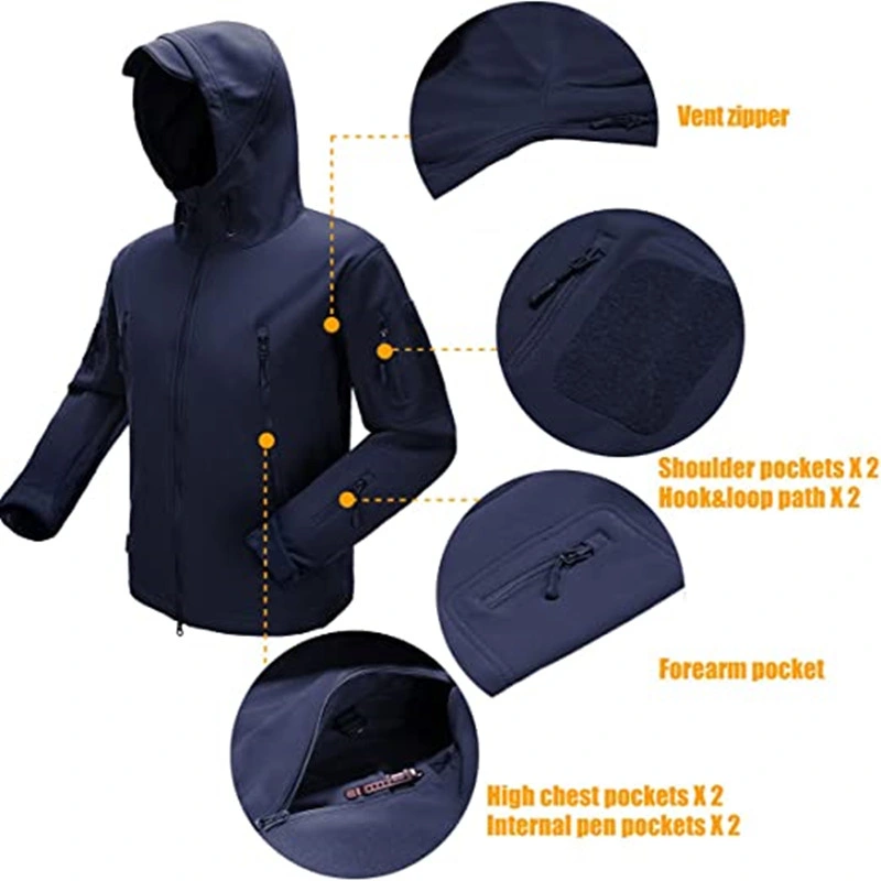 Outdoor Stylish Waterproof Windbreaker MID-Length Tactical Ultralight Windbreaker Hoodie Jacket for Men